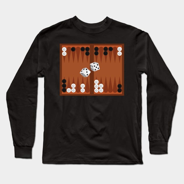 Backgammon Game Dice Player Lover Competition Long Sleeve T-Shirt by Onceer